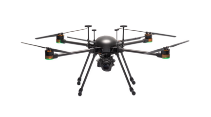 Professional aerial photography drone equipped with advanced camera technology, capturing stunning high-resolution footage for commercial use.