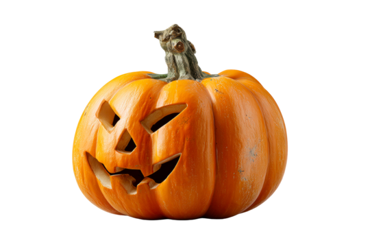 Pumpkin carved with playful Halloween face