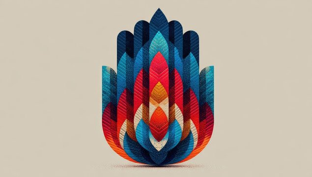 Colorful, layered hand-shaped design