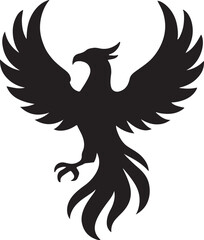 Phoenix silhouette vector for mythical creature, fantasy art, and creative graphic illustrations.