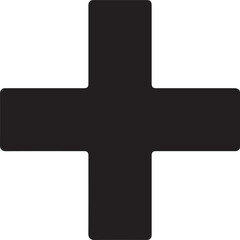 Fototapeta premium Plus symbol silhouette vector for design, icons, medical, math, and modern graphic illustrations.