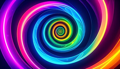 Vibrant Rainbow Spiral Abstract Design Pattern.