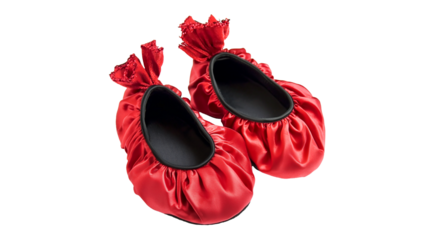 PNG a pair of red shoes and a black bag on a transparent background