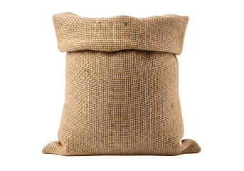 Close-up of a textured burlap sack with neutral color and soft folds for agricultural or
