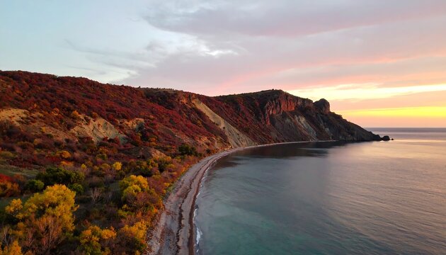 Autumn coastal landscape