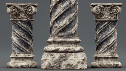 Ancient stone columns, weathered