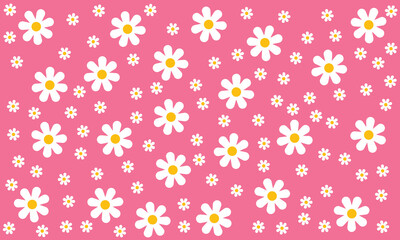 Daisy flower vector pattern illusration floral background