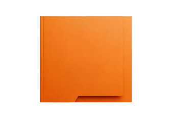 Close-up of an orange sticky note with a small folded corner on a black background for office or