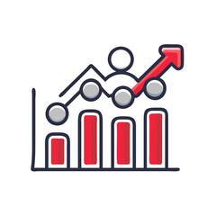 Audience Growth Graph Icon for Marketing and Business Success
