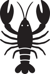 Lobster silhouette vector icon. Seafood illustration perfect for marine, restaurant, menu, cooking, and design.