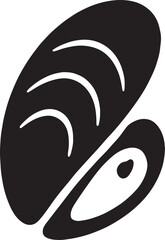 Mussel silhouette vector icon. Seafood shell illustration perfect for restaurant menu, logo, and design use.