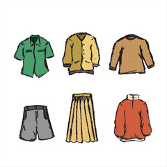 illustration sketch of clothing for clothing products
