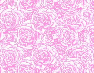 Beautiful Pink Rose Pattern Design for Fabric or Wallpaper Decoration in a Soft and Elegant Style