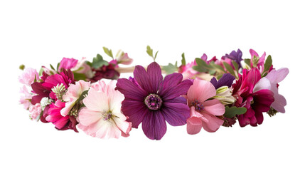 Fototapeta premium • A handcrafted flower crown as a Mother’s Day gift, isolated on white background in HD 