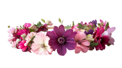 • A handcrafted flower crown as a Mother’s Day gift, isolated on white background in HD 