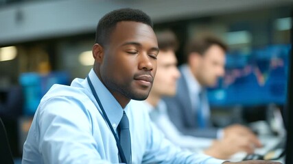 Global exchange setting with a diverse team collaborating on stock market analysis representing financial strategy, investment analysis, economic growth, business innovation, collaborative teamwork - Powered by Adobe