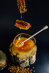 honeycombs over a saucer