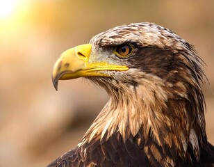 Obraz premium Majestic Eagle Portrait with Autumn Light.