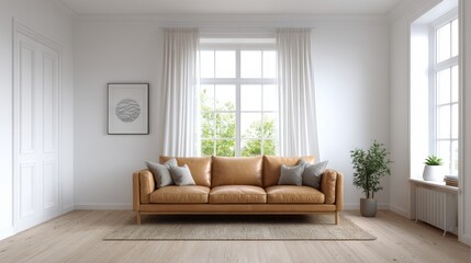Calm and Serene Living Room Design with Natural Light