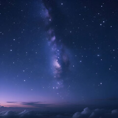 Vertical shot of a beautiful starry sky