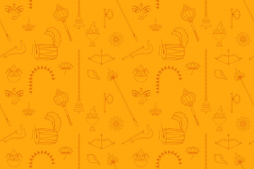 durga puja seamless pattern background vector illustration. navratri background