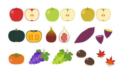 秋の味覚 イラストセット