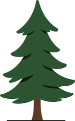 Stylized evergreen tree minimalist forest icon