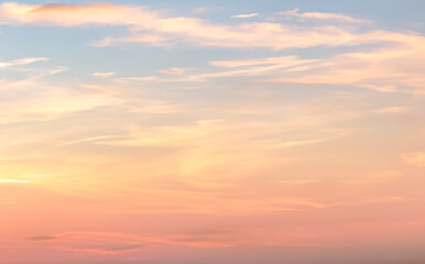 Background photo, cloudy landscape at sunset.