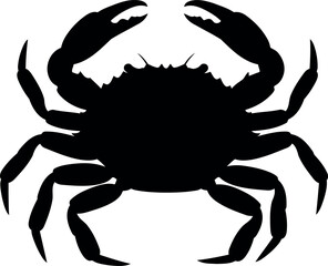 Black crab silhouette ocean wildlife icon