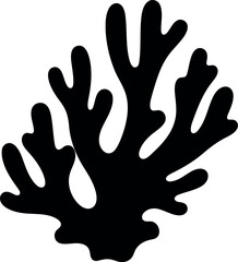 Black coral silhouette marine life icon