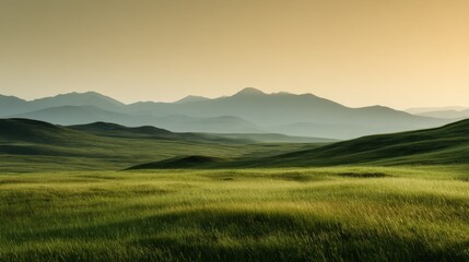 Fototapeta premium Tranquil Mountain Landscape During Golden Hour at Dusk