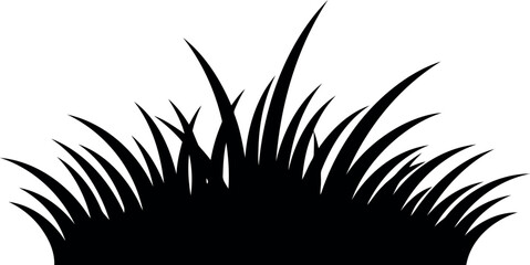Black silhouette of lush grass
