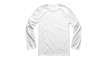 PNG a blank white t - shirt with long sleeves black background on a transparent background