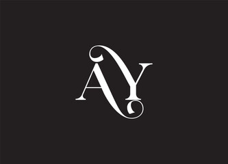 AY Initial logo template vector
