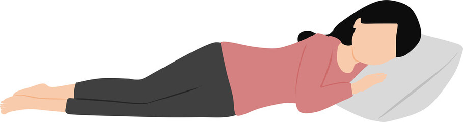 昼寝をする女性のイラスト