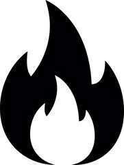 Black fire flame icon