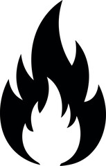 Black flame icon silhouette
