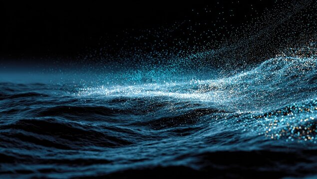 Abstract digital wave patterns on a dark background