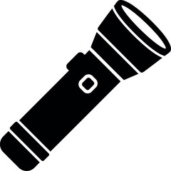 Black flashlight icon simple vector illustration
