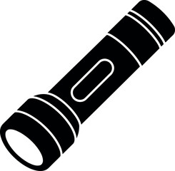 Black flashlight icon vector illustration
