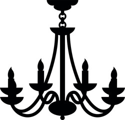 Elegant black chandelier silhouette classic lighting design