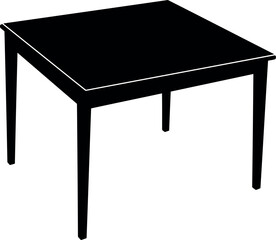 Elegant black square dining table