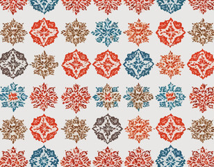 Traditional textile patterns with white background