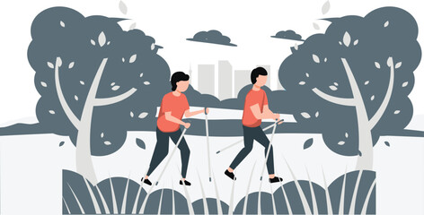 Boys are skating on snow surface.