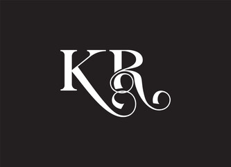 KR Initial logo template vector