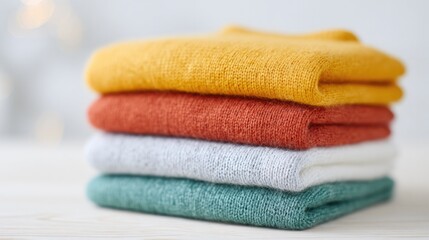 Softly folded colorful fabrics create warm, inviting atmosphere