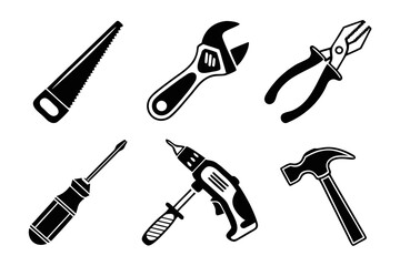 Obraz premium Collection of common hand and power tools isolated on white background