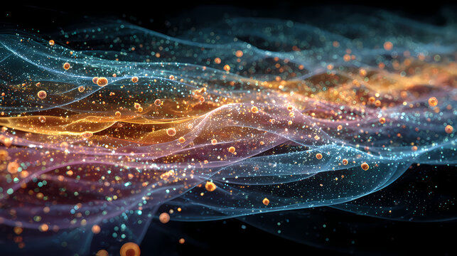 Pill-shaped constellations transforming into energy waves across stars.
