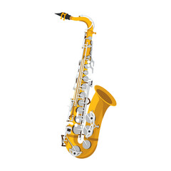 Naklejka premium Golden Saxophone Illustration