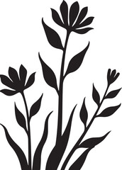 Vintage Wildflower Silhouette Floral